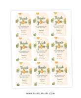 Orange Baby Shower Thank You Tags